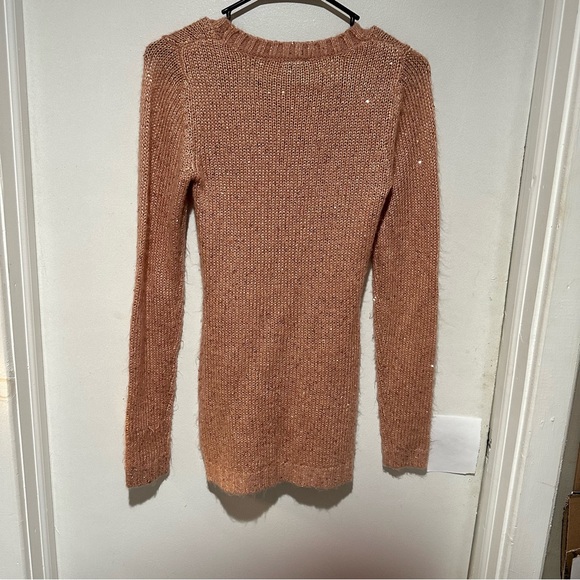 RUE 21 BRAND NEW SPARKLY TAN/CORAL SWEATER SIZE SMALL! NWOT!! #134 - Picture 3 of 4